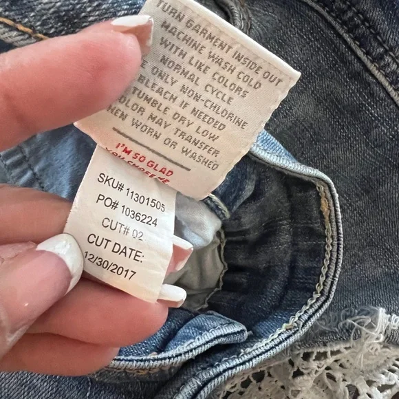 Y2k torrid women's Lace ruffle Jean Shorts coastal cowgirl coquette countrycore - Picture 13 of 15